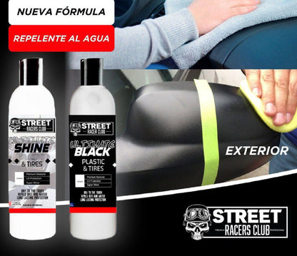 2x 1 Street Racers Club - Restaurador Repelente al agua ( parachoques, llantas, pintura quemada de carro) por $25.99