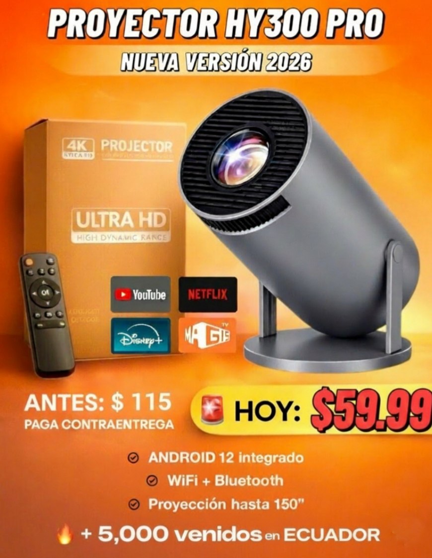 PROYECTOR HY300 ULTRA - Convierte tu sala en un cine en segundos